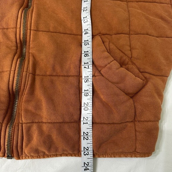 Free People Dolman Quilted Jacket Womens Small Burnt Orange Zip Up Mock Neck - Picture 6 of 11